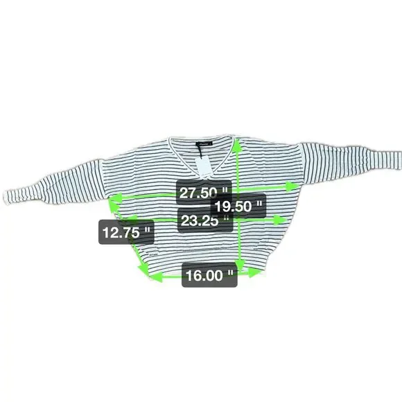 NWT* Olivaceous Linen Blend White Sweater w/ Black Stripes - Women's S - Picture 6 of 7